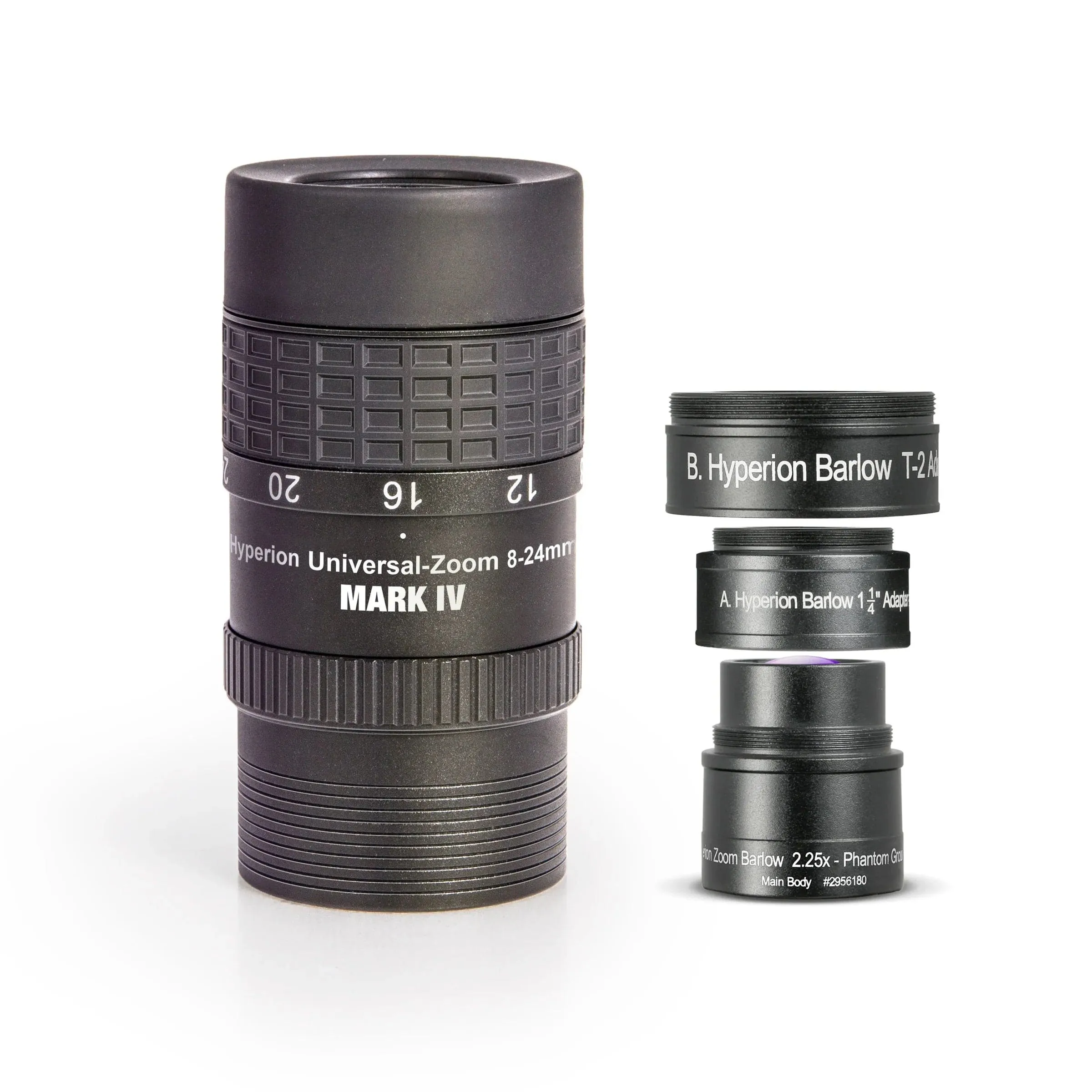 Baader Hyperion Bundle - 8-24mm Clickstop Zoom Eyepiece MkIV with Hyperion Zoom Barlow 2.25X - 2454827