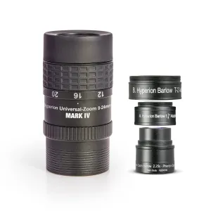 Baader Hyperion Bundle - 8-24mm Clickstop Zoom Eyepiece MkIV with Hyperion Zoom Barlow 2.25X - 2454827
