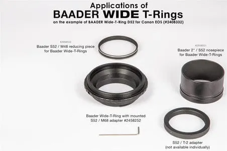 Baader Wide T-Ring Fujifilm X with D52i to T-2 and S52 - 2408331