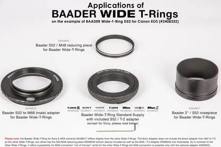 Baader Wide T-Ring Fujifilm X with D52i to T-2 and S52 - 2408331