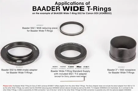 Baader Wide T-Ring Fujifilm X with D52i to T-2 and S52 - 2408331