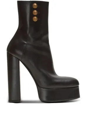 Balmain Brune 135mm leather ankle boots