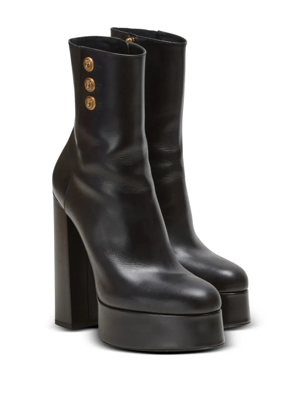 Balmain Brune 135mm leather ankle boots