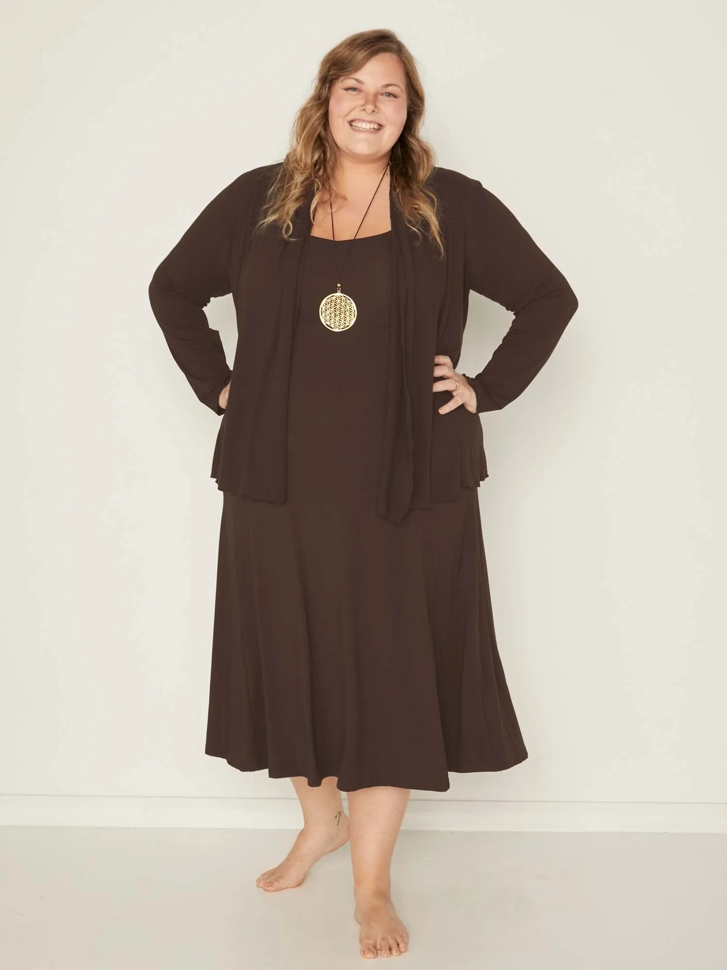 Bamboo Mid Cardigan - Cocoa