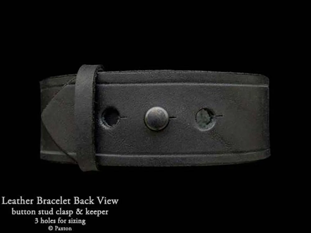 Bat Bracelet Sterling Silver on Genuine Leather