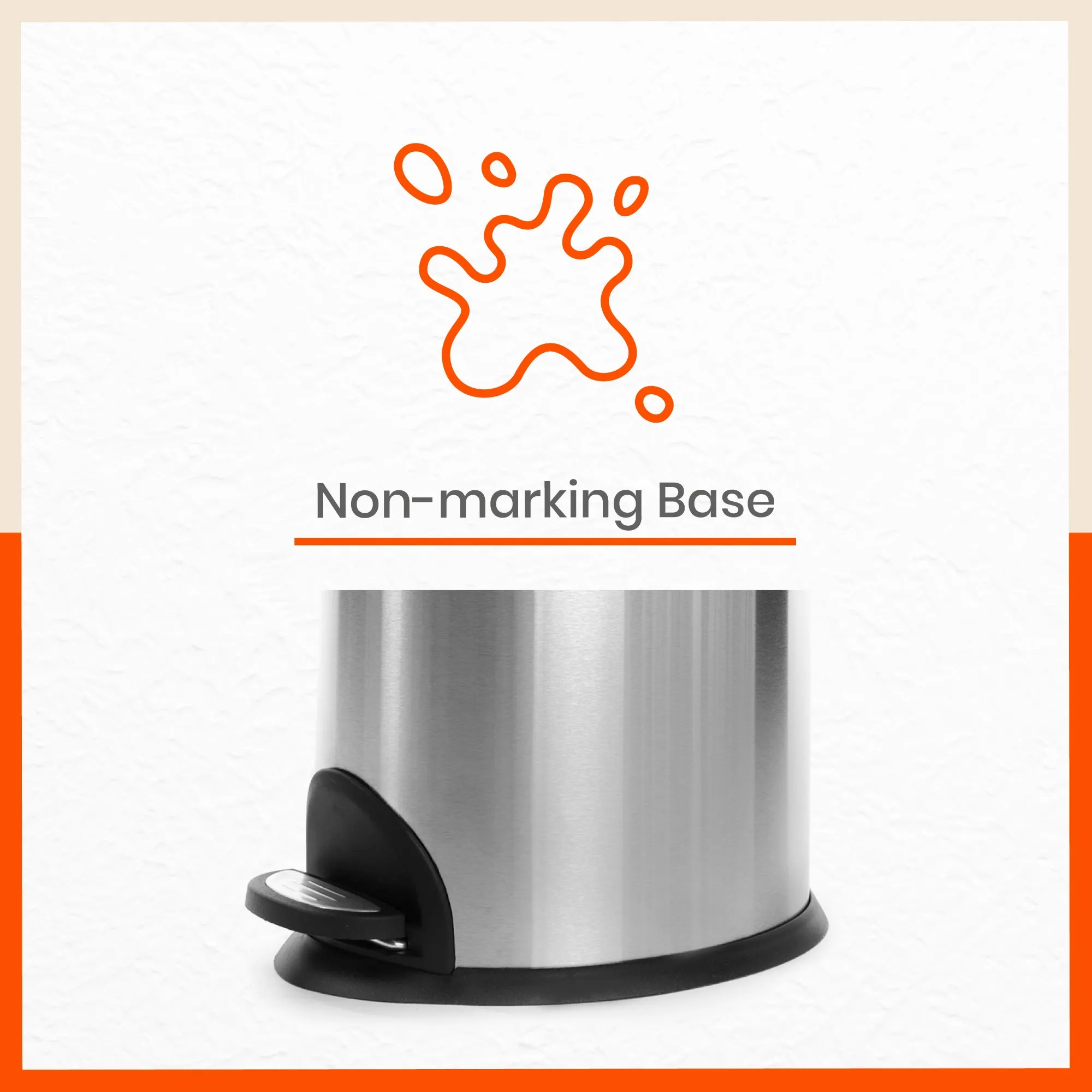 Bathla Contempo Stainless Steel Pedal Step Dustbin For Home - Small (5 L)