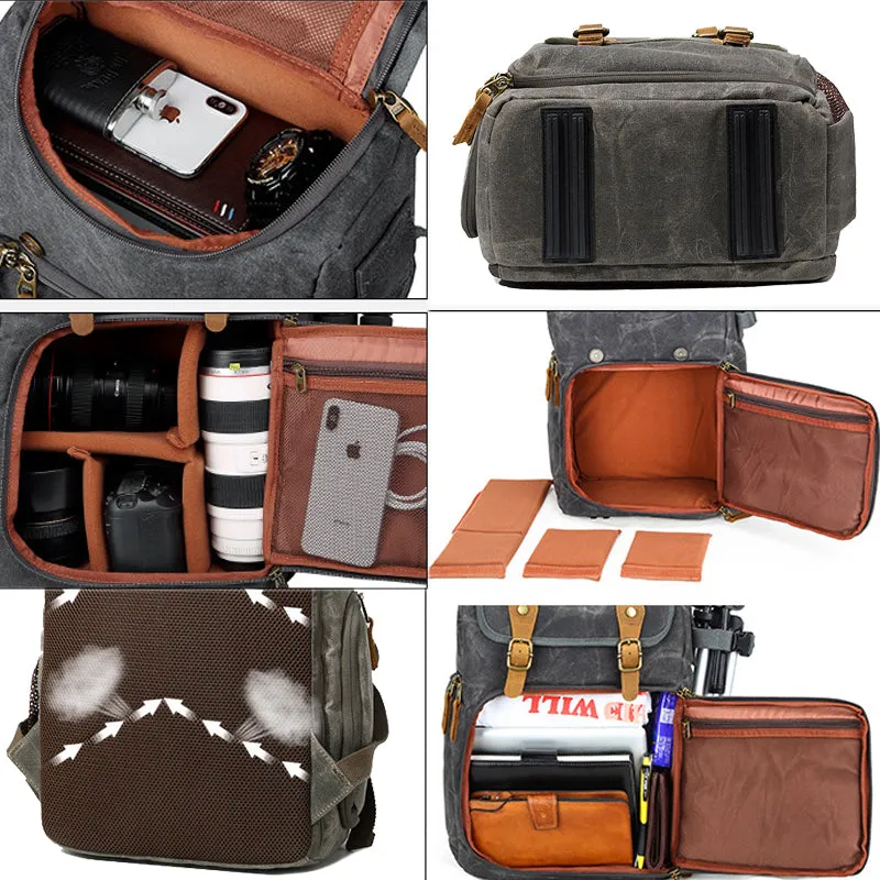 Batik Canvas Camera Bag Large Backpack