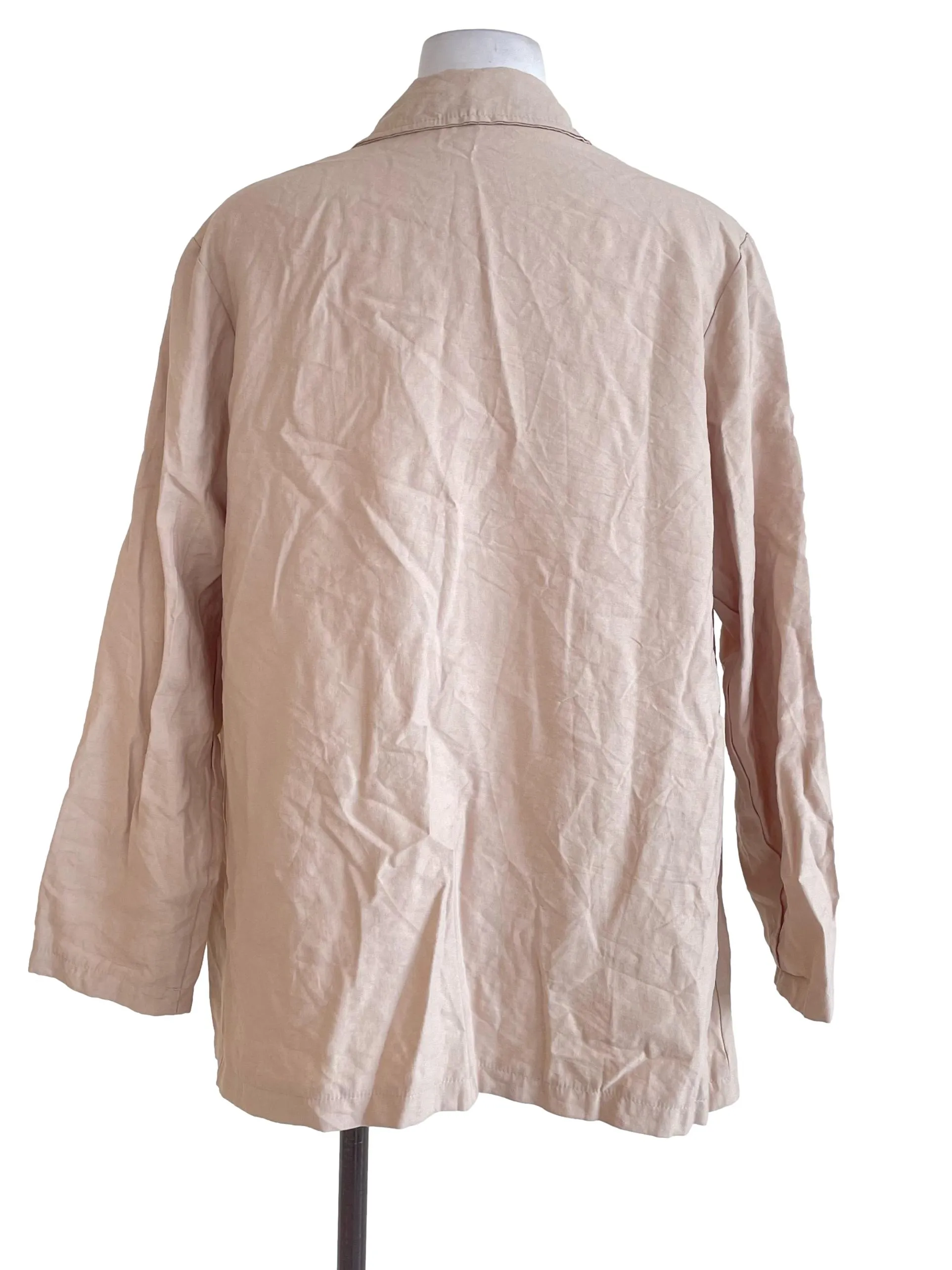 Beige Single Breasted Casual Blazer