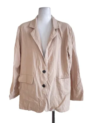 Beige Single Breasted Casual Blazer