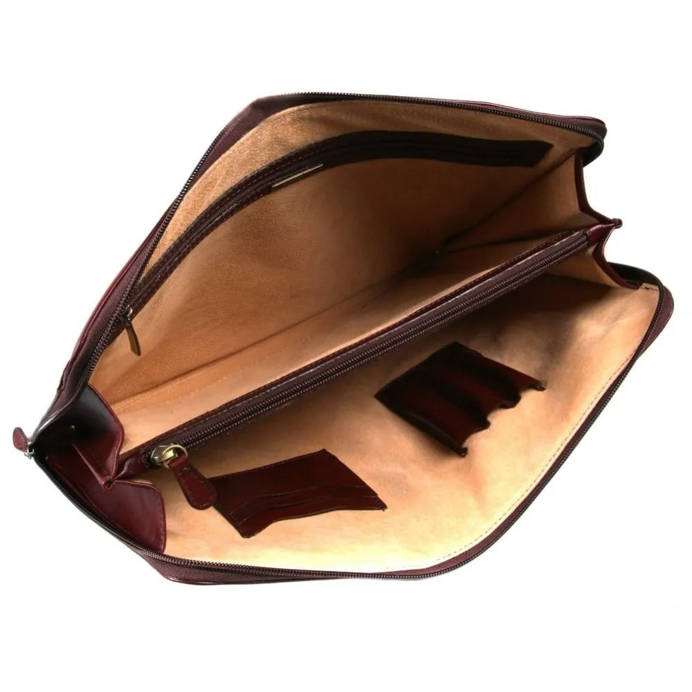 Belgrave Leather A4 Document Case - Dark Tan