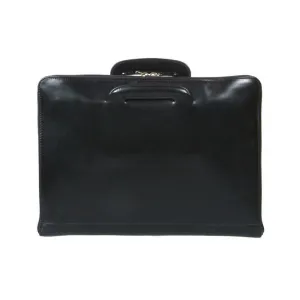 Belgrave Leather Portfolio With Handles - Black