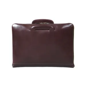 Belgrave Leather Portfolio With Handles - Brown