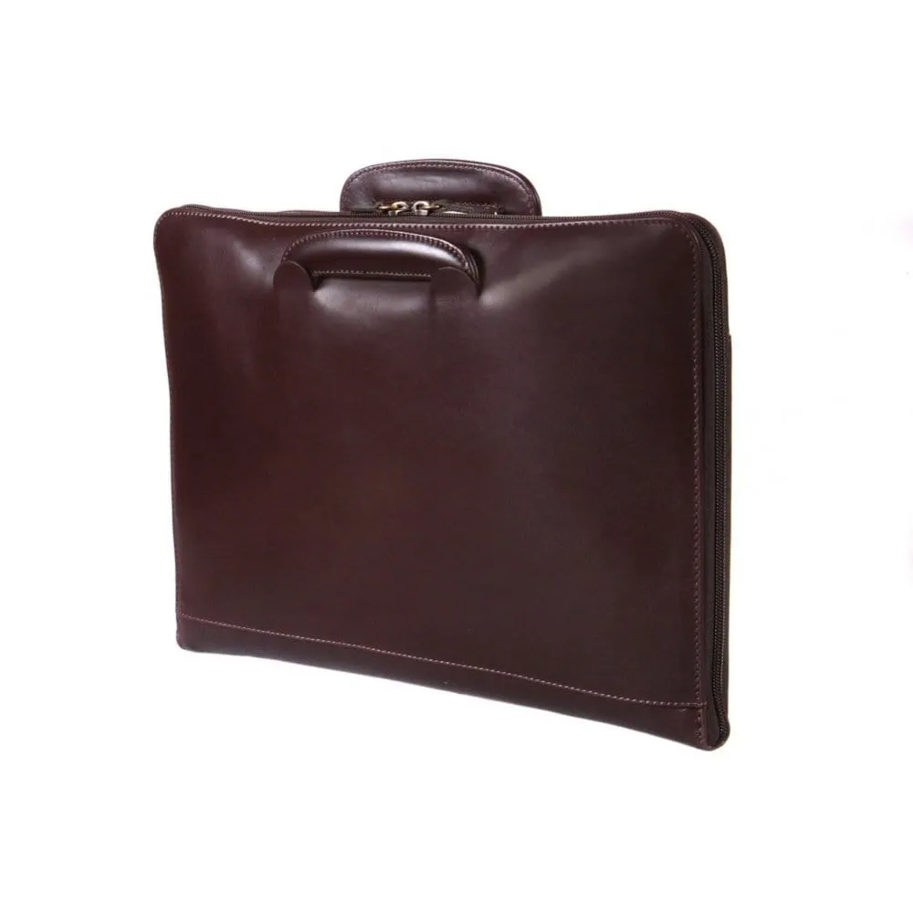 Belgrave Leather Portfolio With Handles - Brown