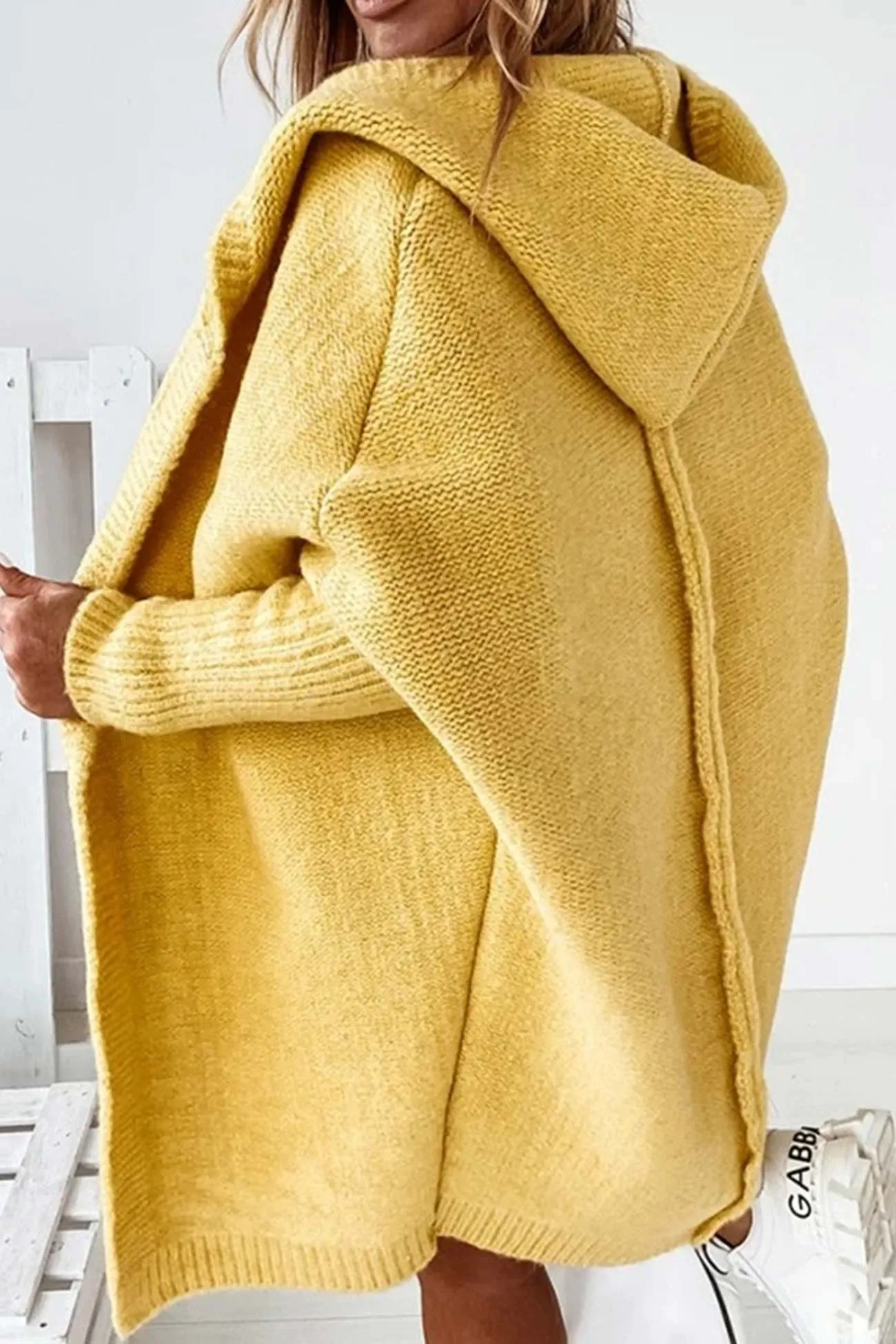 BerryBetty - Solid Open Front Hoodie Cardigan