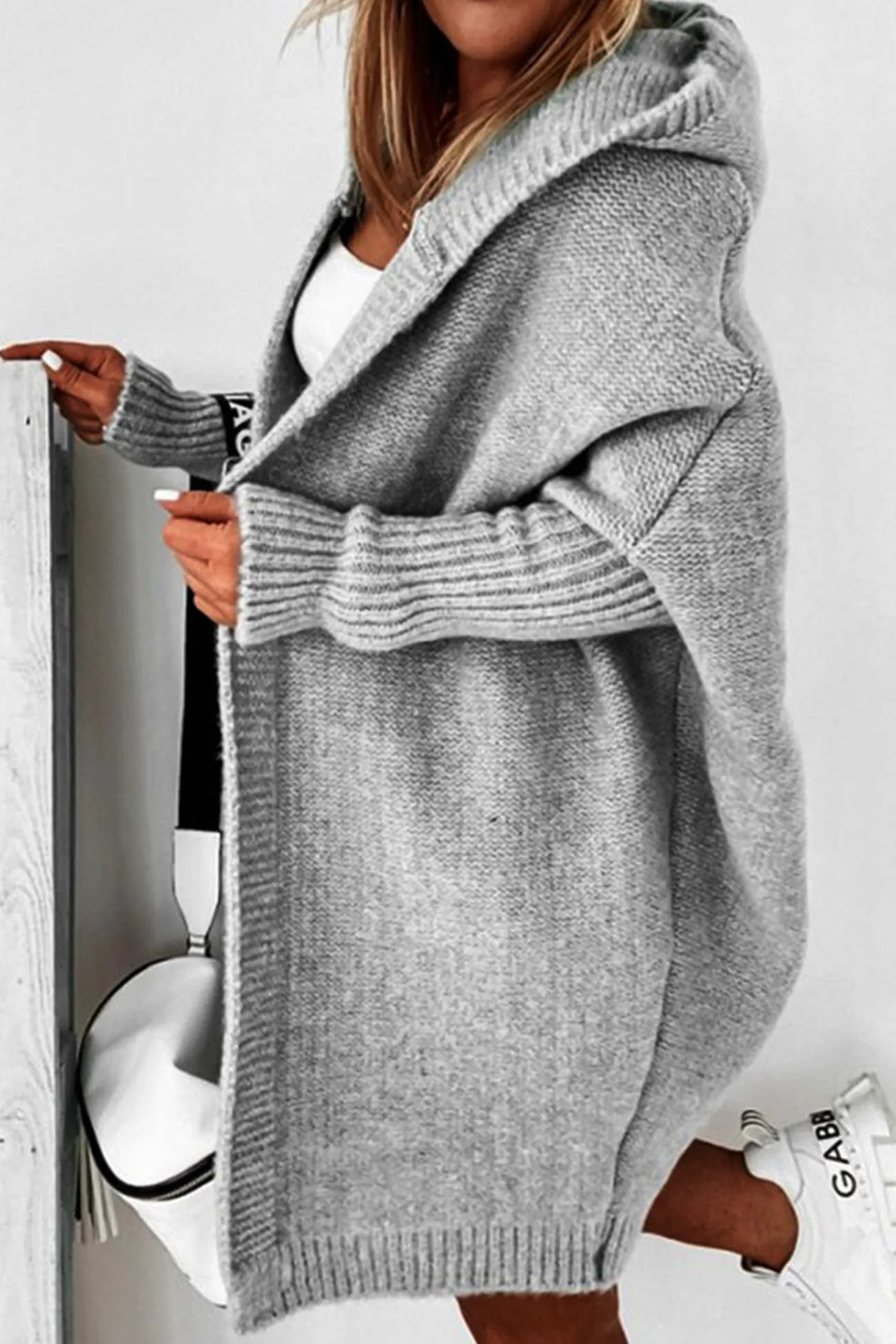 BerryBetty - Solid Open Front Hoodie Cardigan