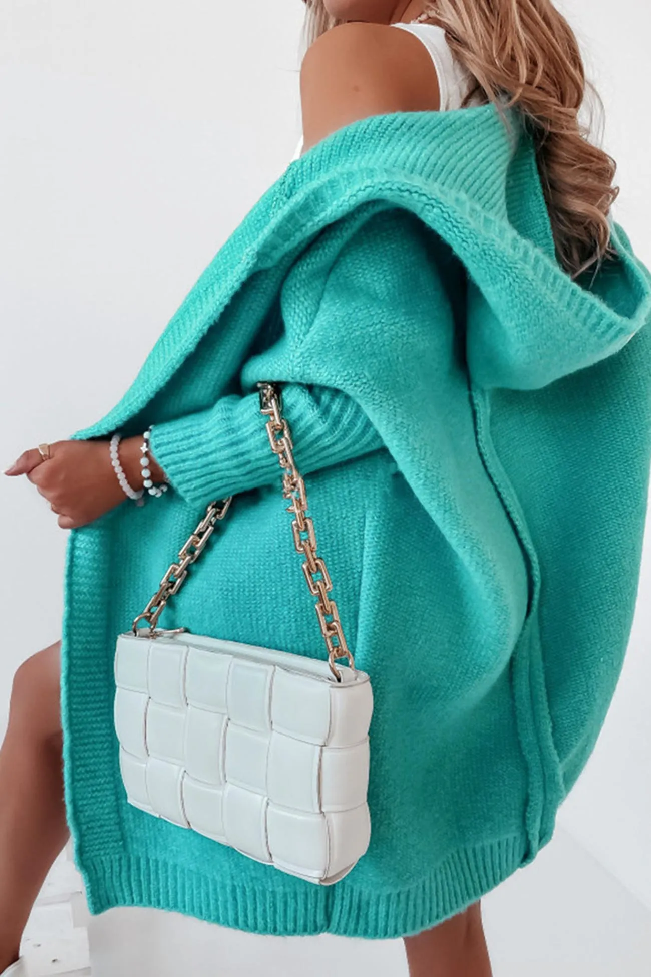 BerryBetty - Solid Open Front Hoodie Cardigan