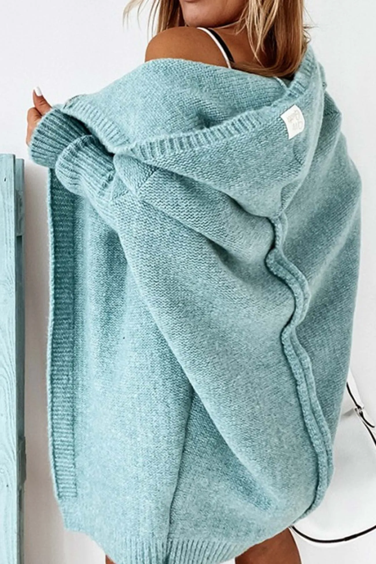 BerryBetty - Solid Open Front Hoodie Cardigan