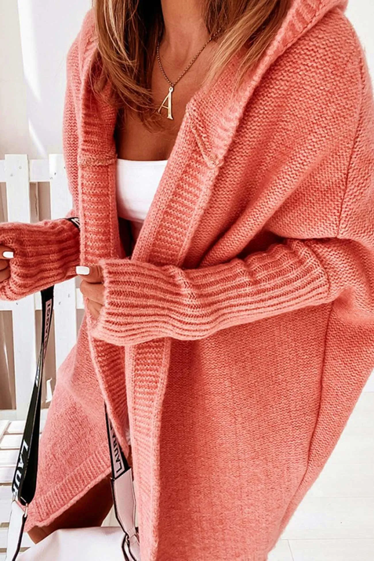 BerryBetty - Solid Open Front Hoodie Cardigan