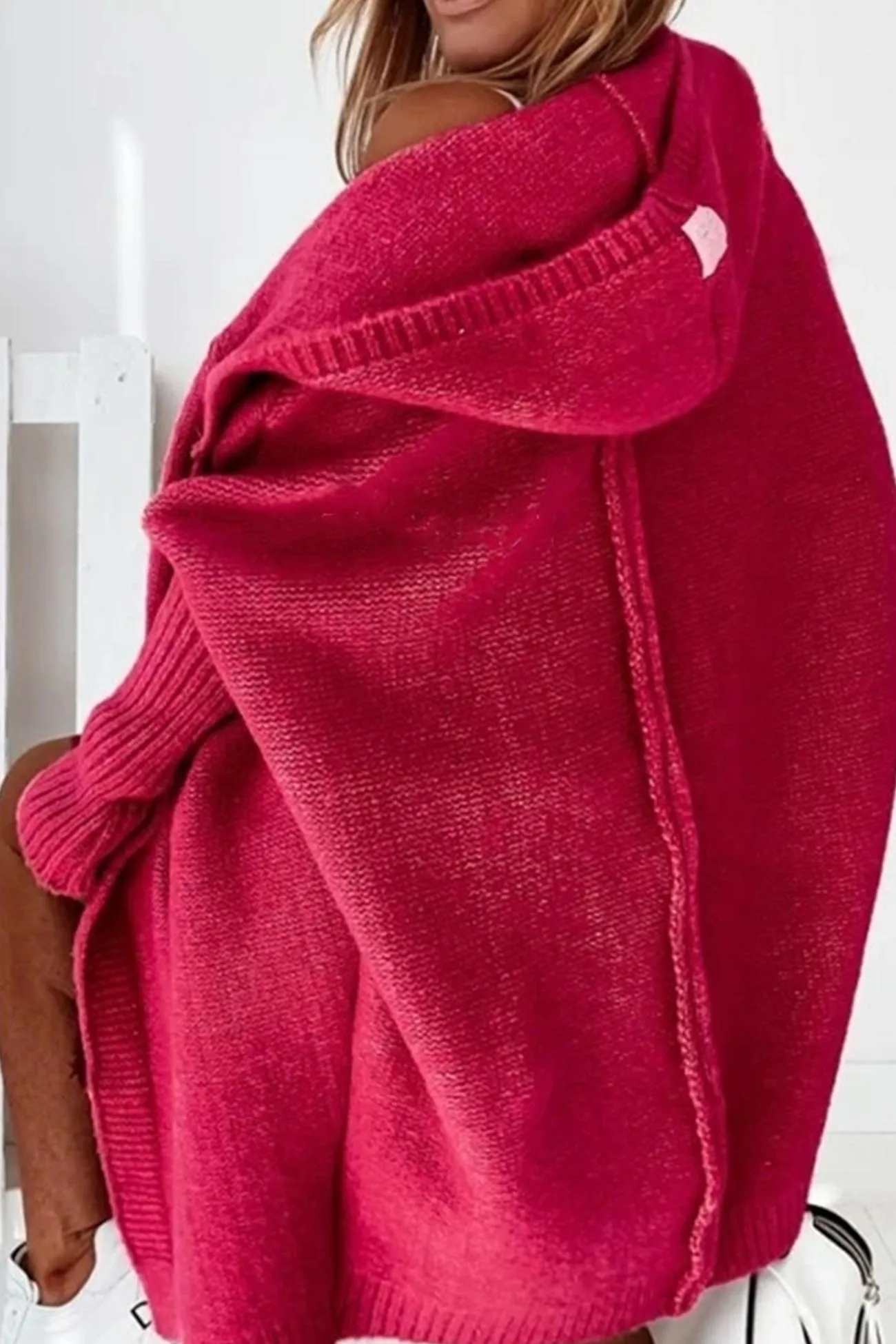 BerryBetty - Solid Open Front Hoodie Cardigan