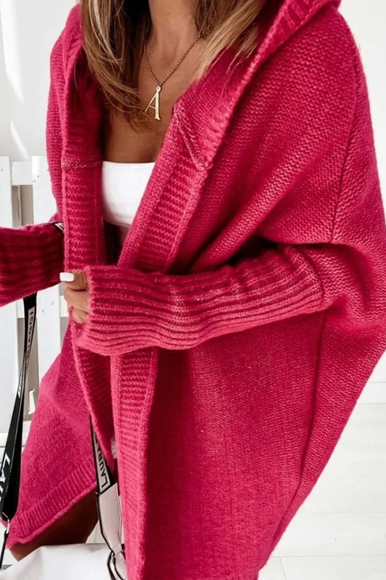 BerryBetty - Solid Open Front Hoodie Cardigan