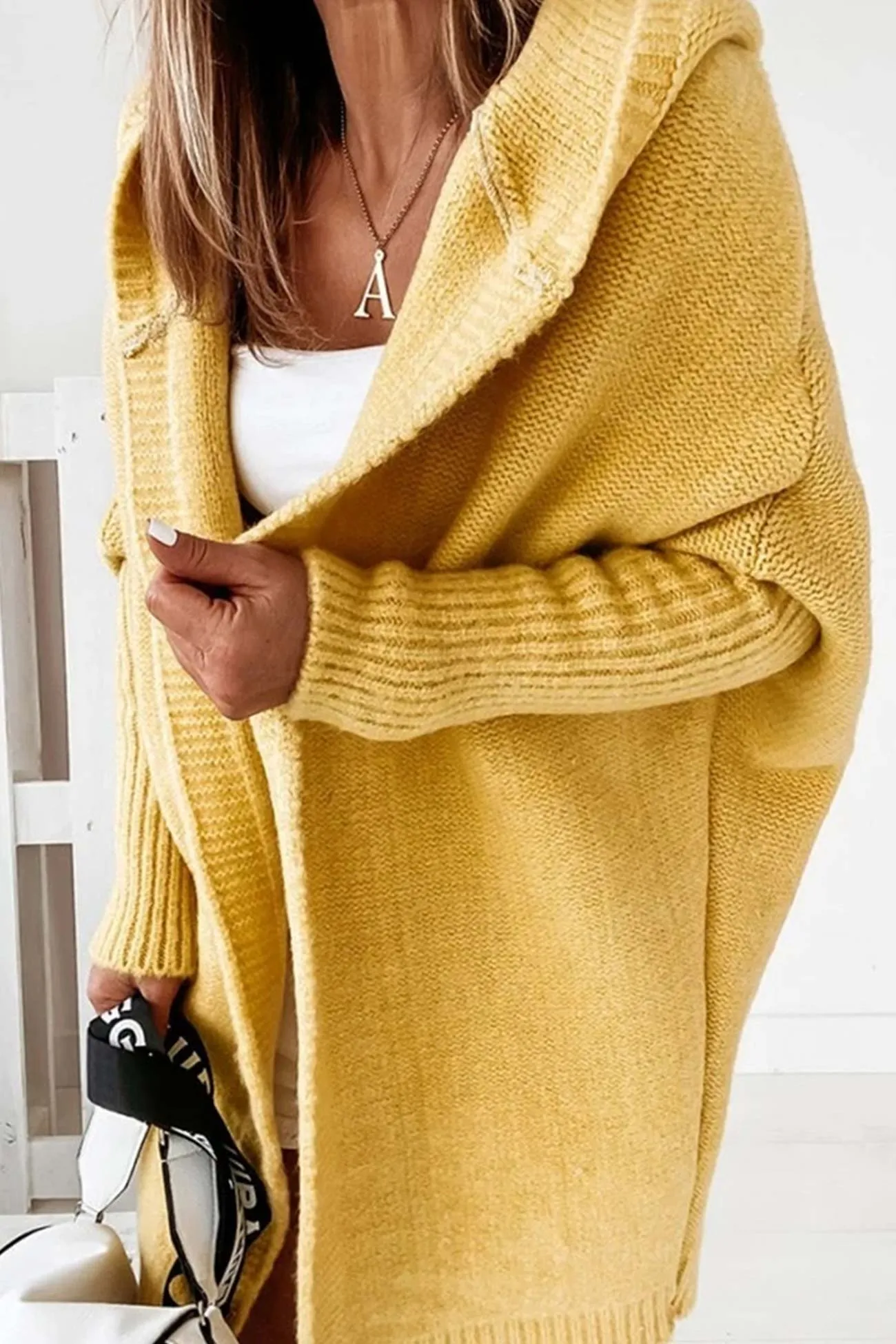 BerryBetty - Solid Open Front Hoodie Cardigan