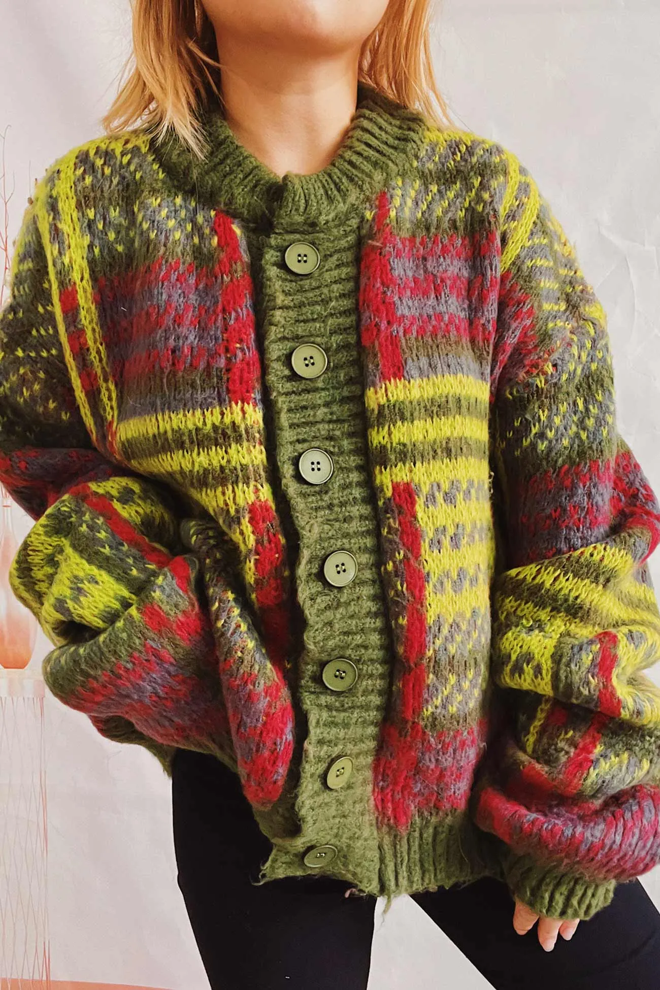 BerryBetty - Vintage Contrast Striped Cardigan