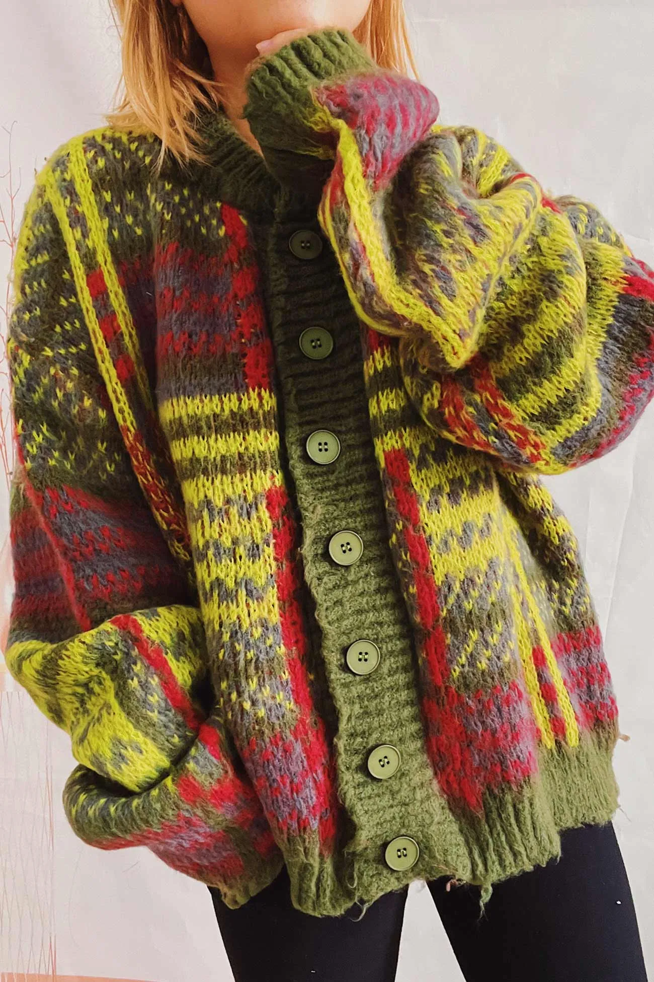 BerryBetty - Vintage Contrast Striped Cardigan