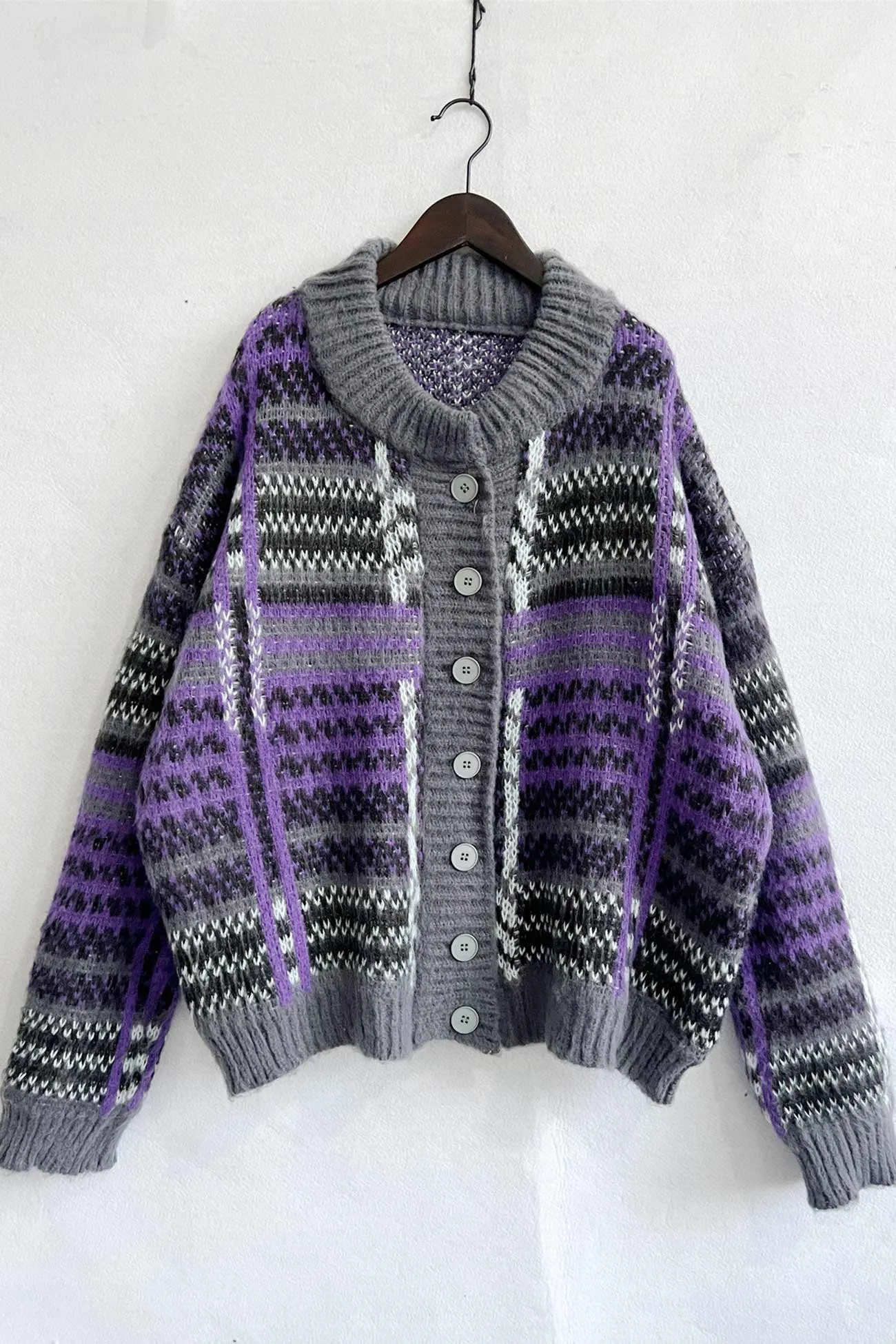 BerryBetty - Vintage Contrast Striped Cardigan