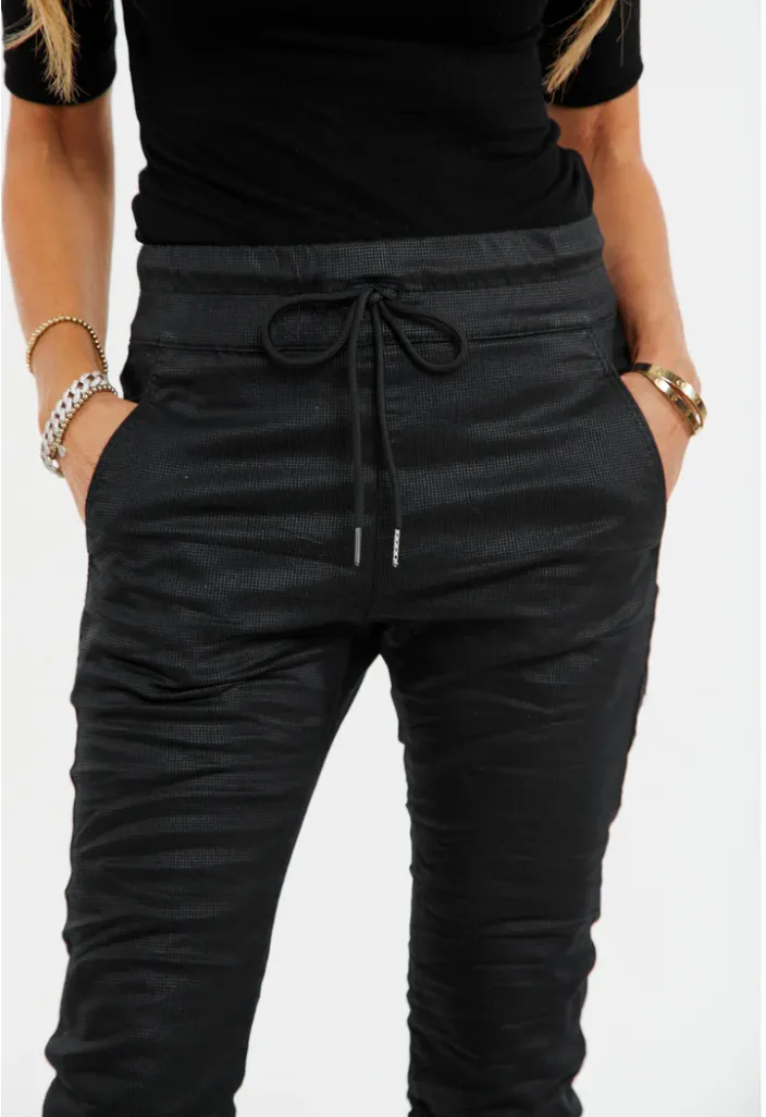 Bevy Flog Black Drawstring Pants