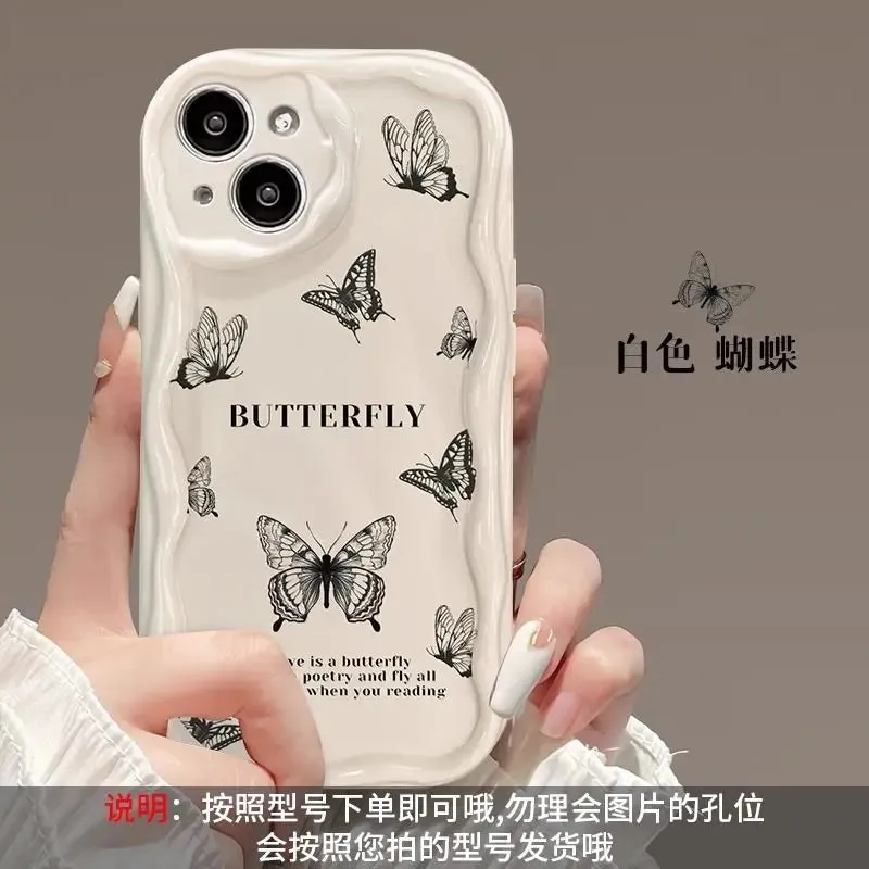 Black Butterfly Phone Case For Samsung Galaxy A54 A24 A33 A34 A73 5G A31 A32 A51 A52 A53 A71 A72 A30 A20 A50 A50S A30S soft