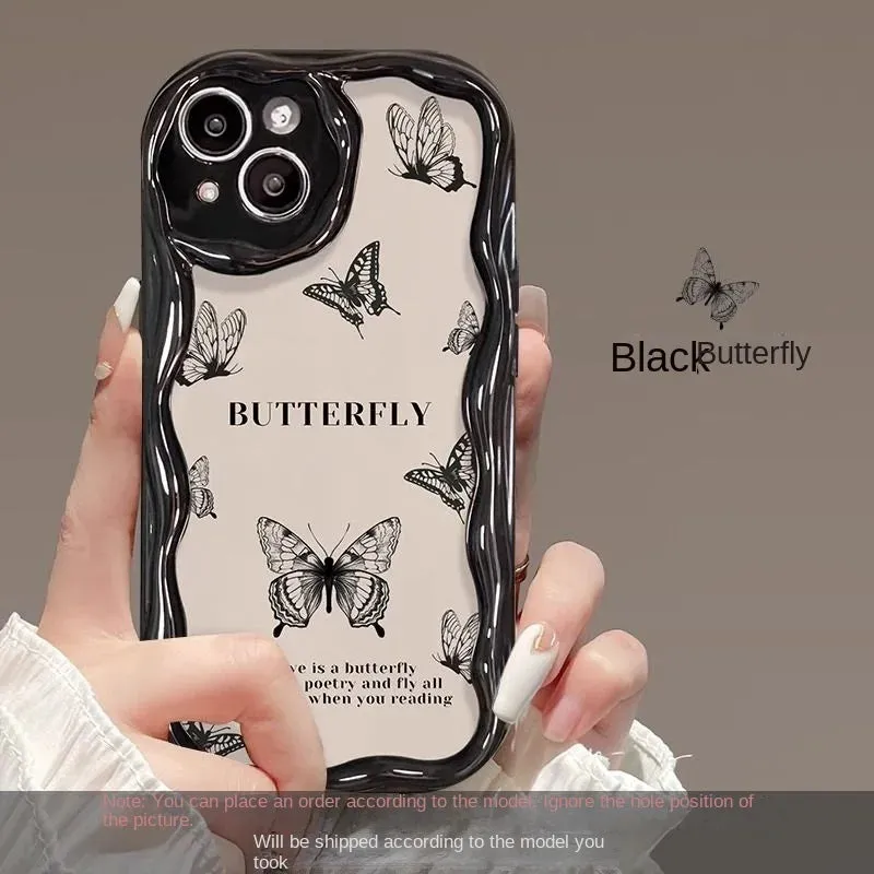 Black Butterfly Phone Case For Samsung Galaxy A54 A24 A33 A34 A73 5G A31 A32 A51 A52 A53 A71 A72 A30 A20 A50 A50S A30S soft