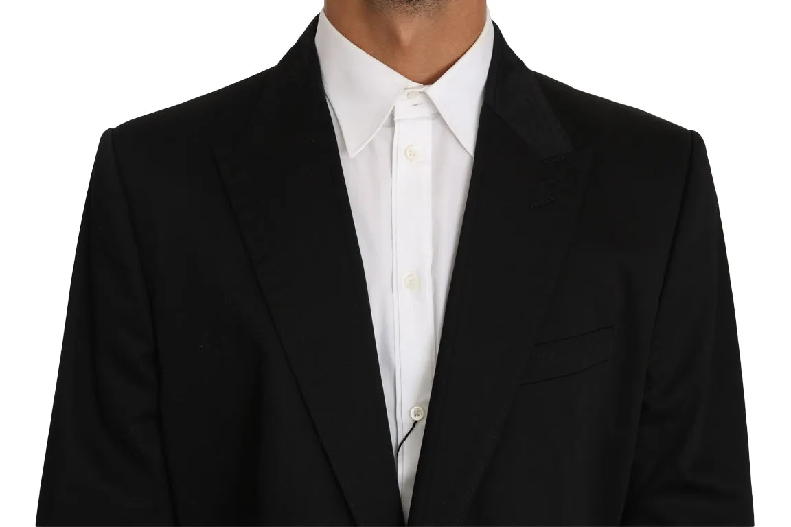 Black Cotton Stretch Slim Blazer Jacket