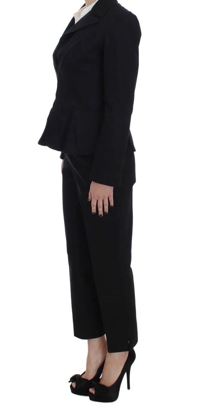 Black Cotton Stretch Suit