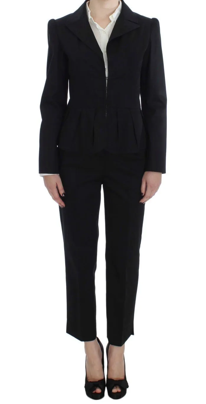 Black Cotton Stretch Suit