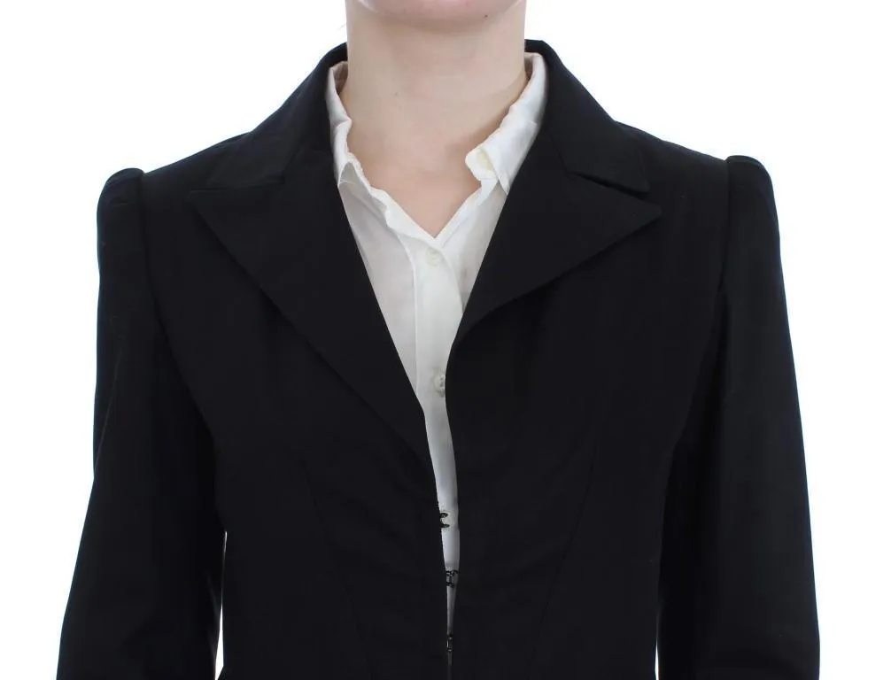 Black Cotton Stretch Suit