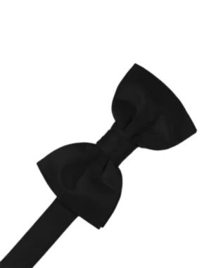Black Luxury Satin Kids Bow Tie