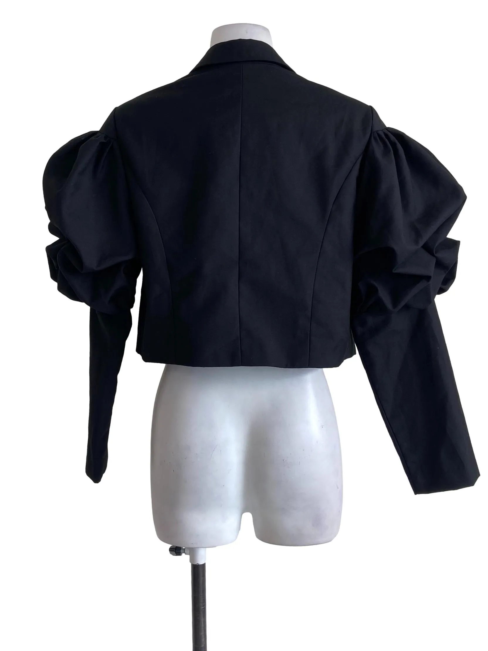 Black Puffed Sleeve Bolero Cardigan