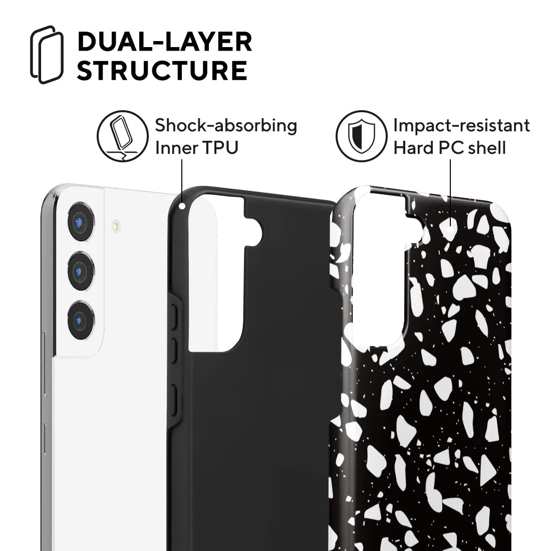 Black Rocky Road Terrazzo Custom - Samsung Galaxy S22  5G Case