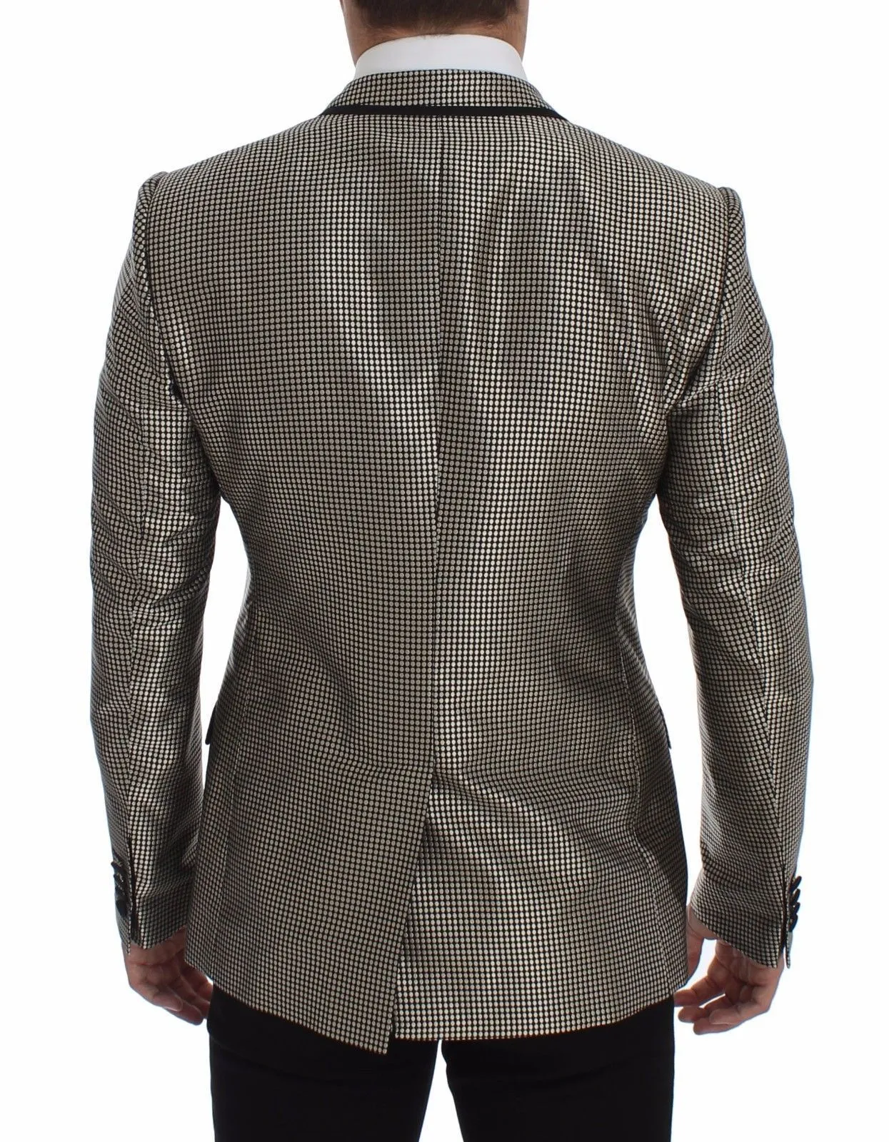 Black Silk Slim Two Button Blazer