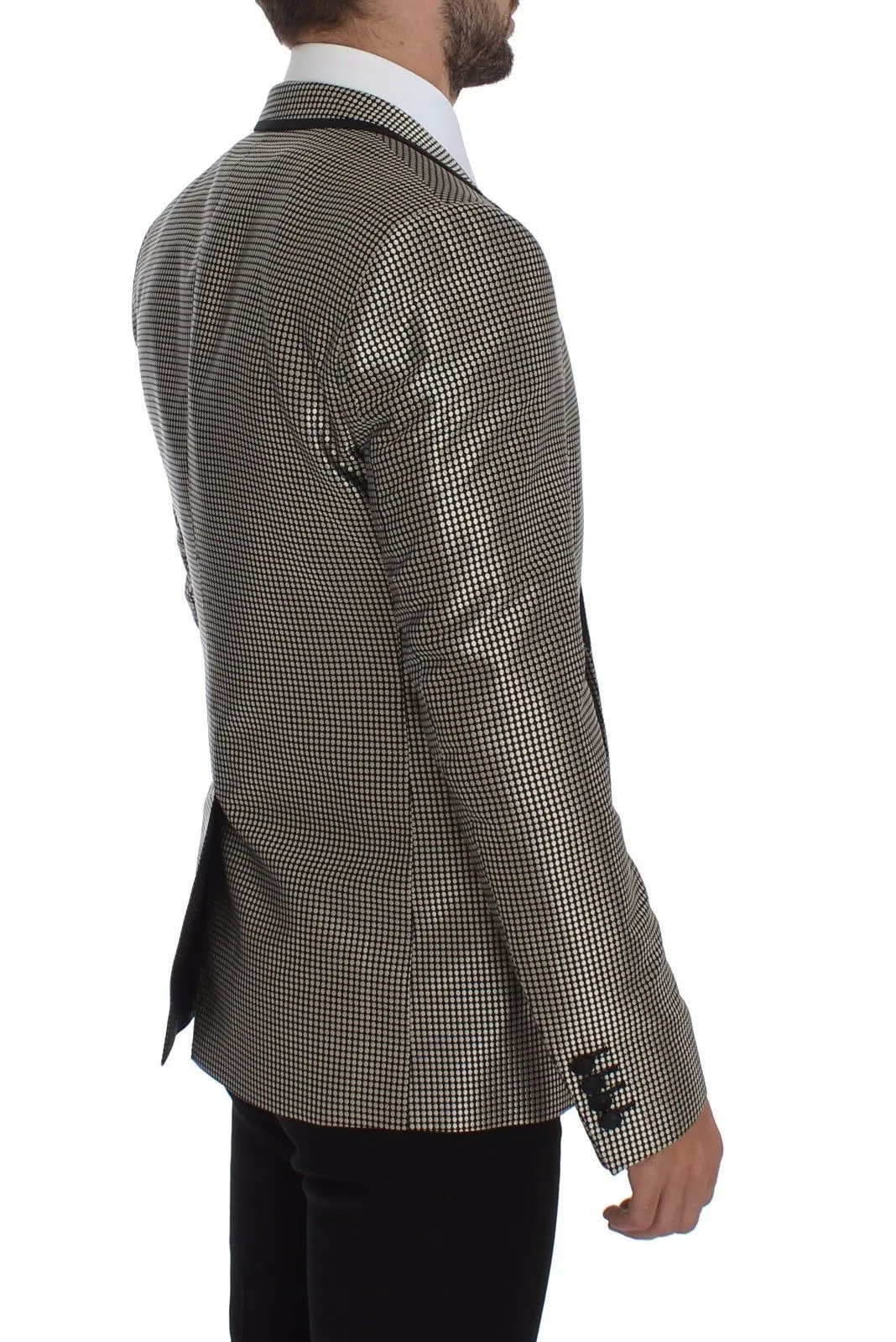 Black Silk Slim Two Button Blazer