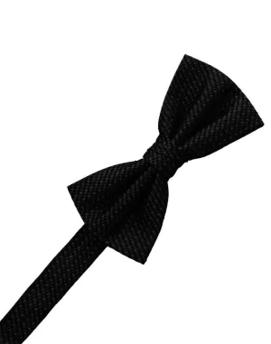 Black Silk Weave Bow Tie