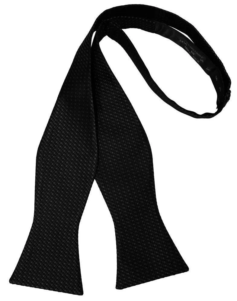 Black Silk Weave Bow Tie