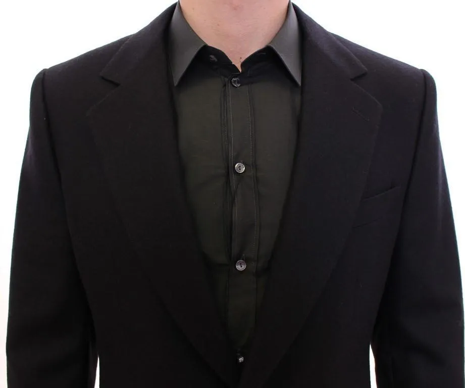 Black slim fit wool blazer
