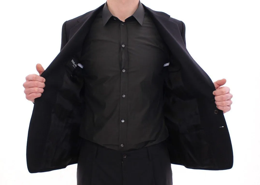 Black slim fit wool blazer