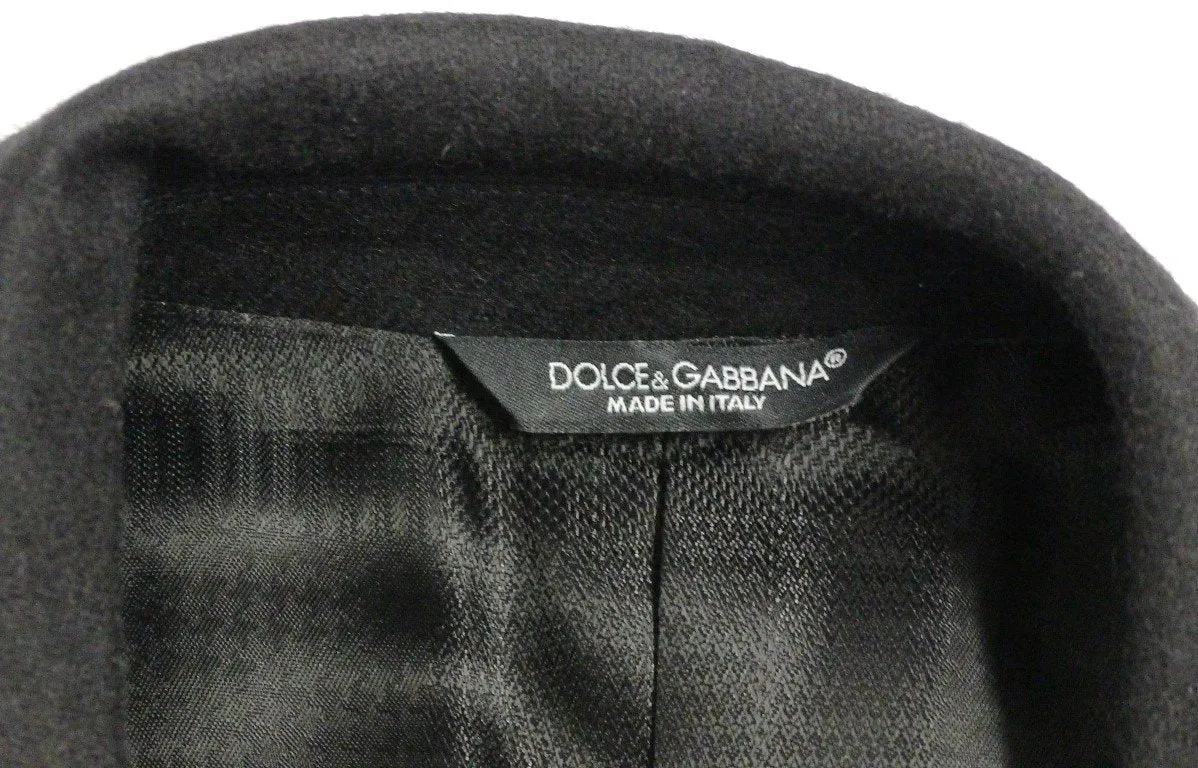 Black slim fit wool blazer