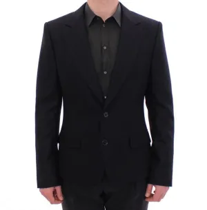 Black slim fit wool blazer