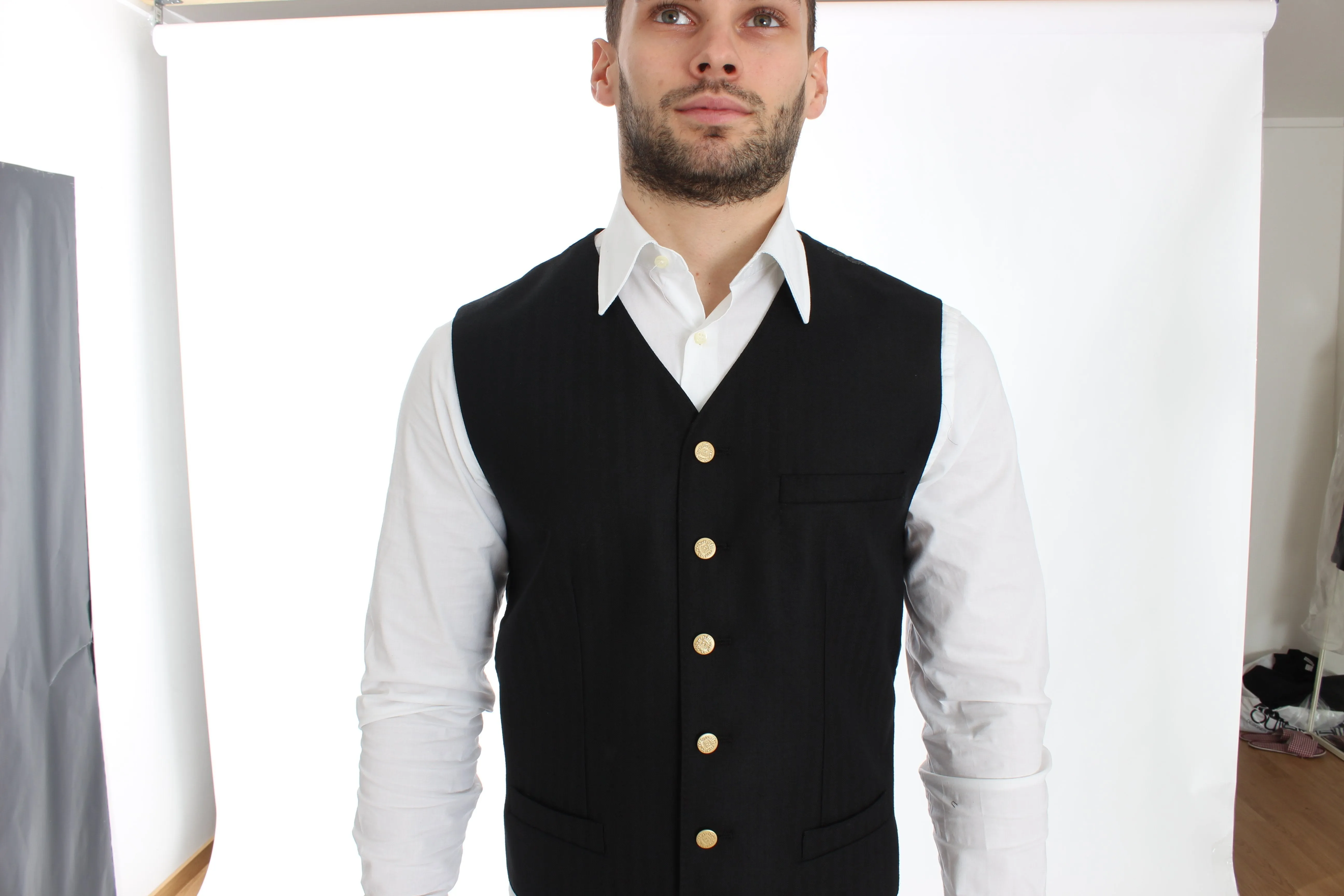 Black wool slim fit blazer