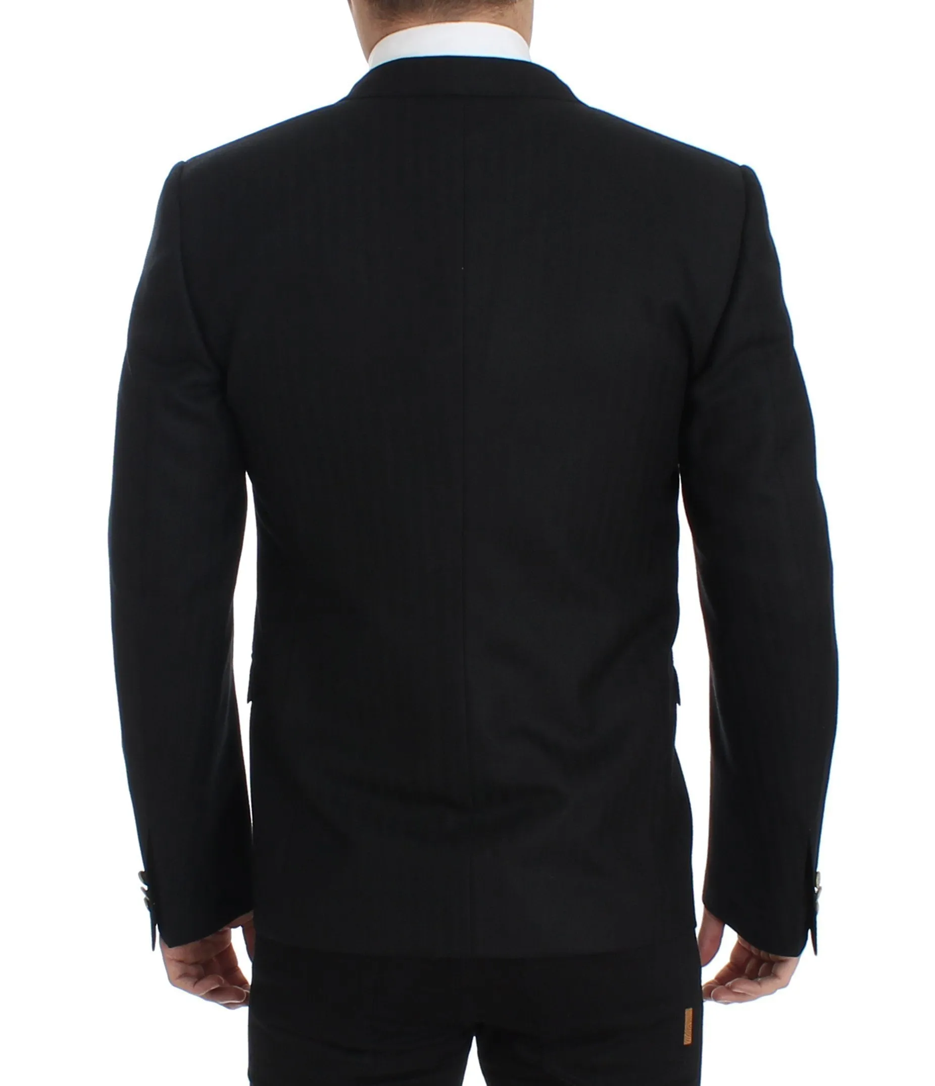 Black wool slim fit blazer
