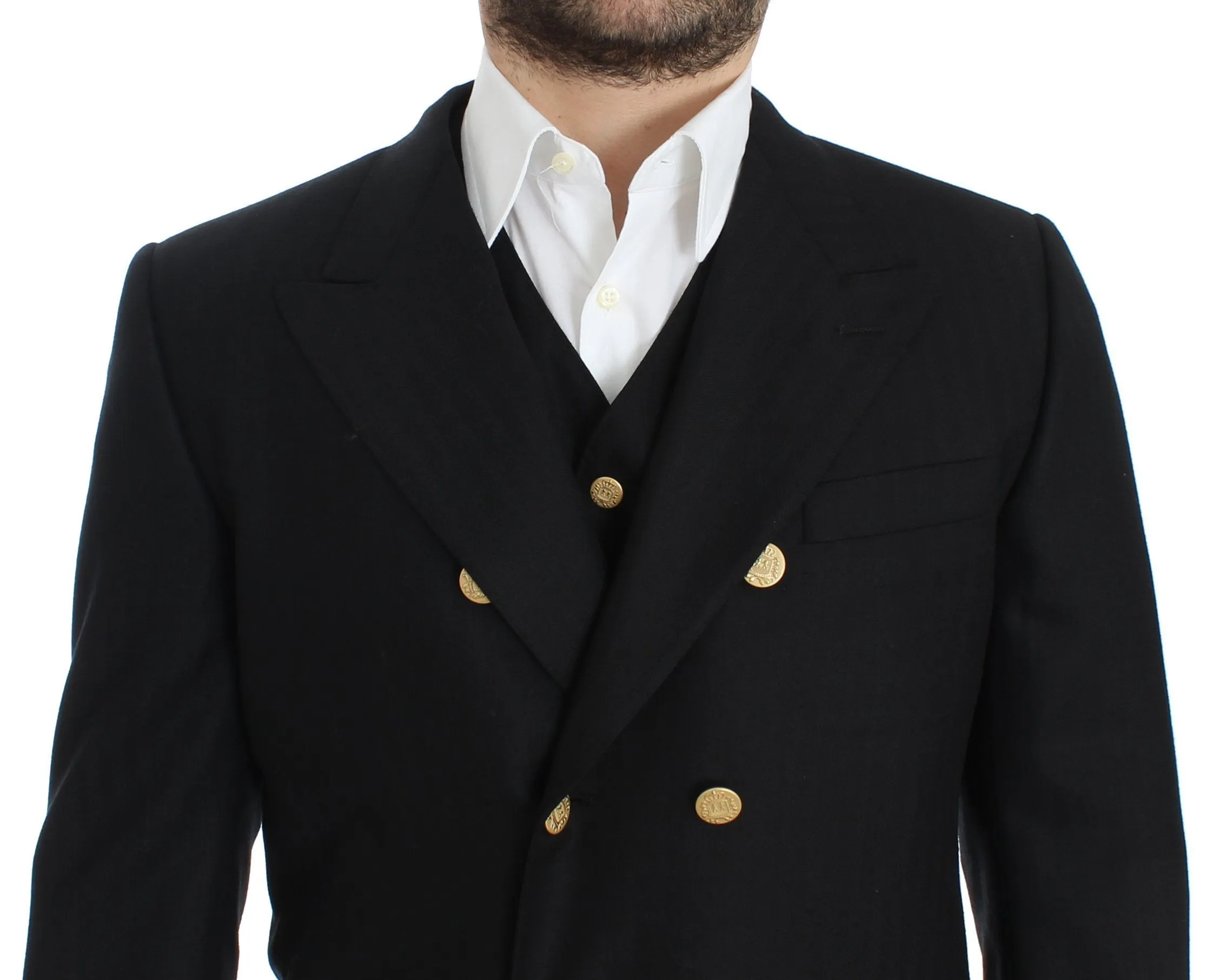 Black wool slim fit blazer