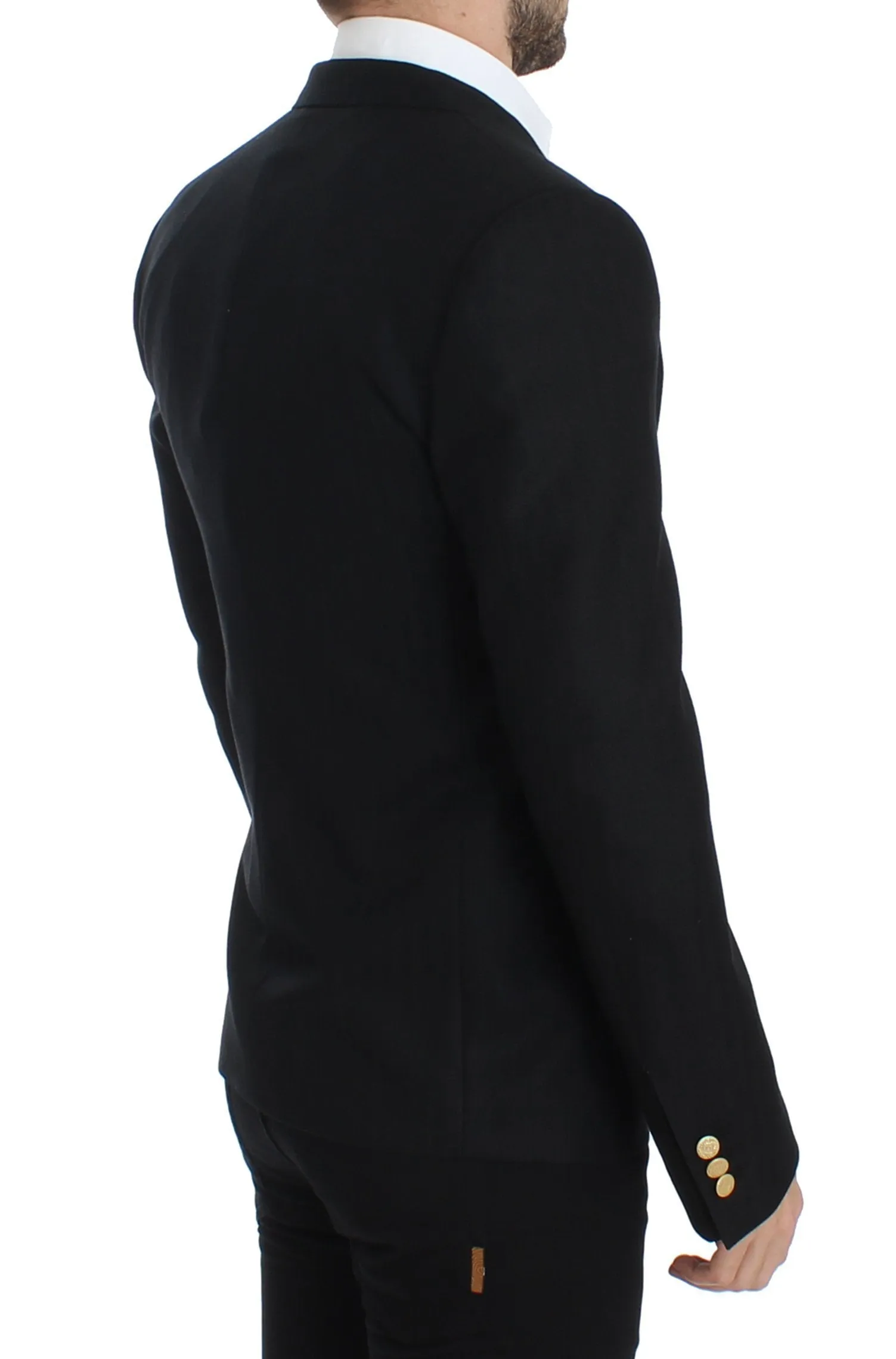 Black wool slim fit blazer
